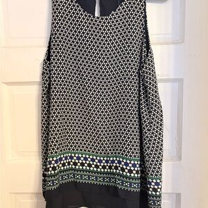 Max Studio Monochrome Geometric Sleeveless Top